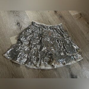 Zara Champagne Metallic Sequin Skirt